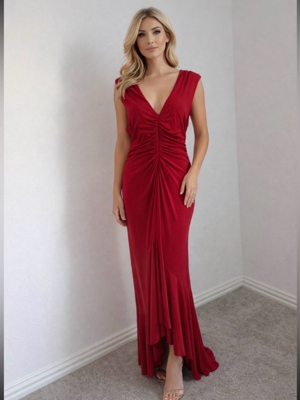 Cinq à Sept Ruby Red Maxi Dress